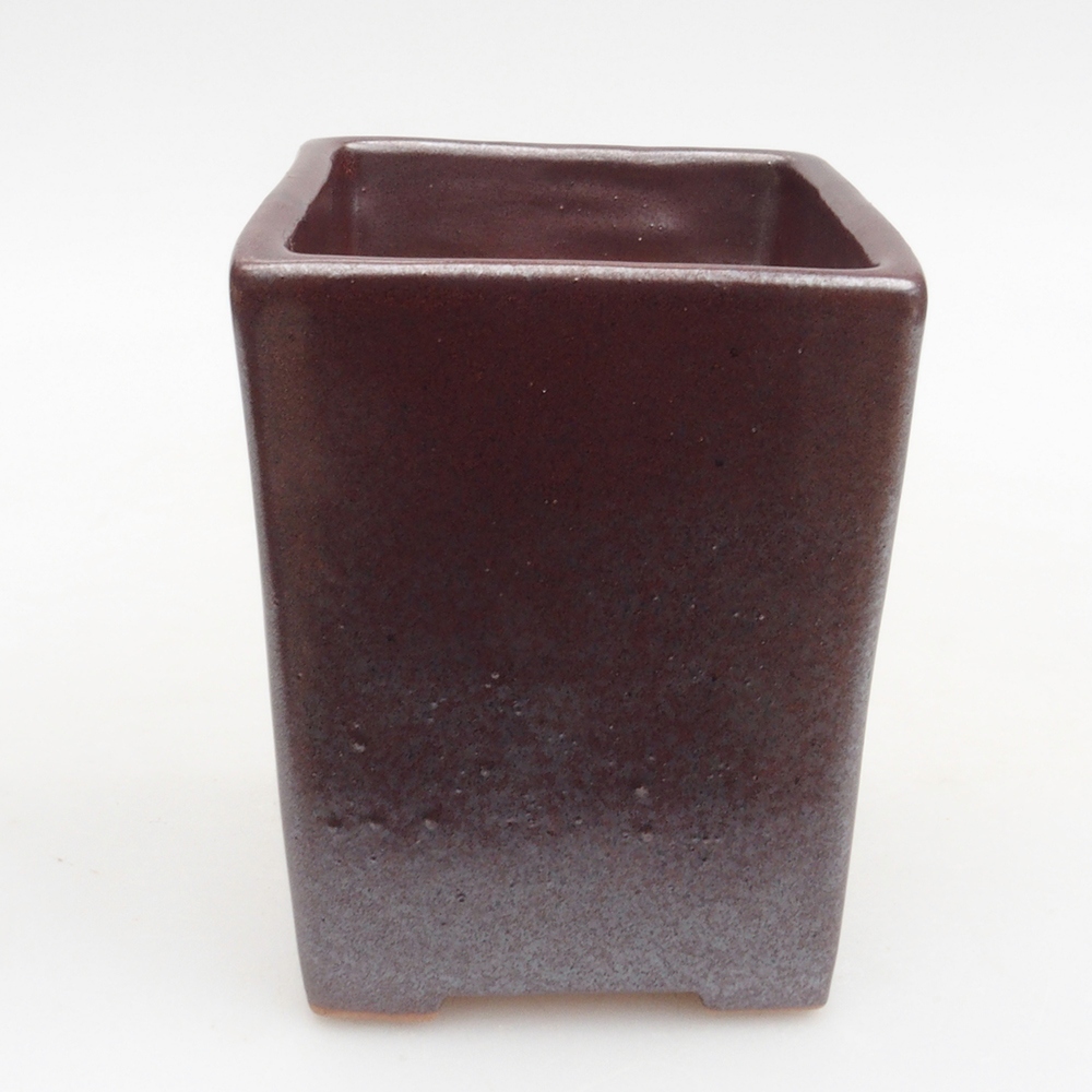 Ceramic bonsai bowl 7,5 x 7,5 x 9,5 cm, color brown