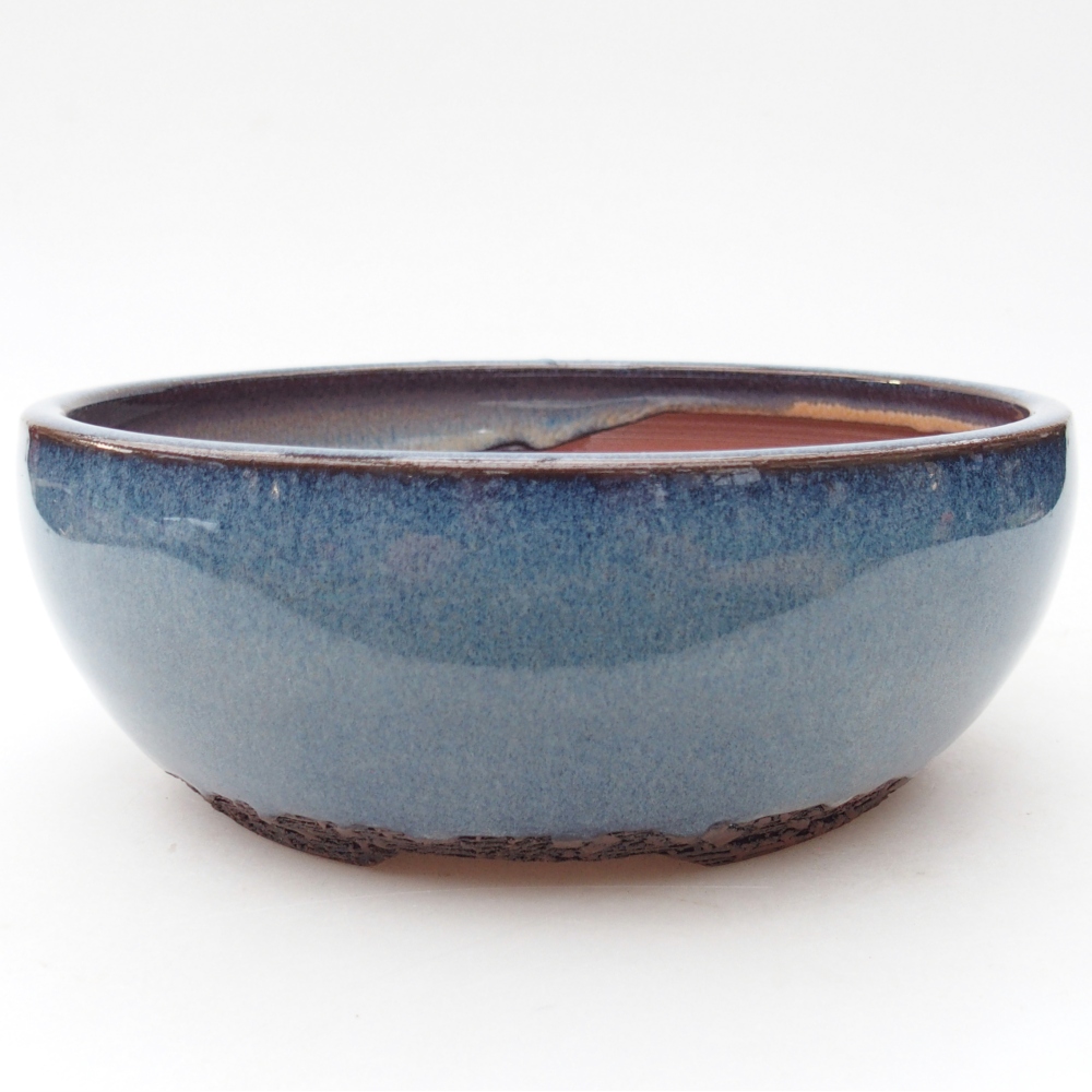 Ceramic bonsai bowl 19 x 19 x 7 cm, colour blue