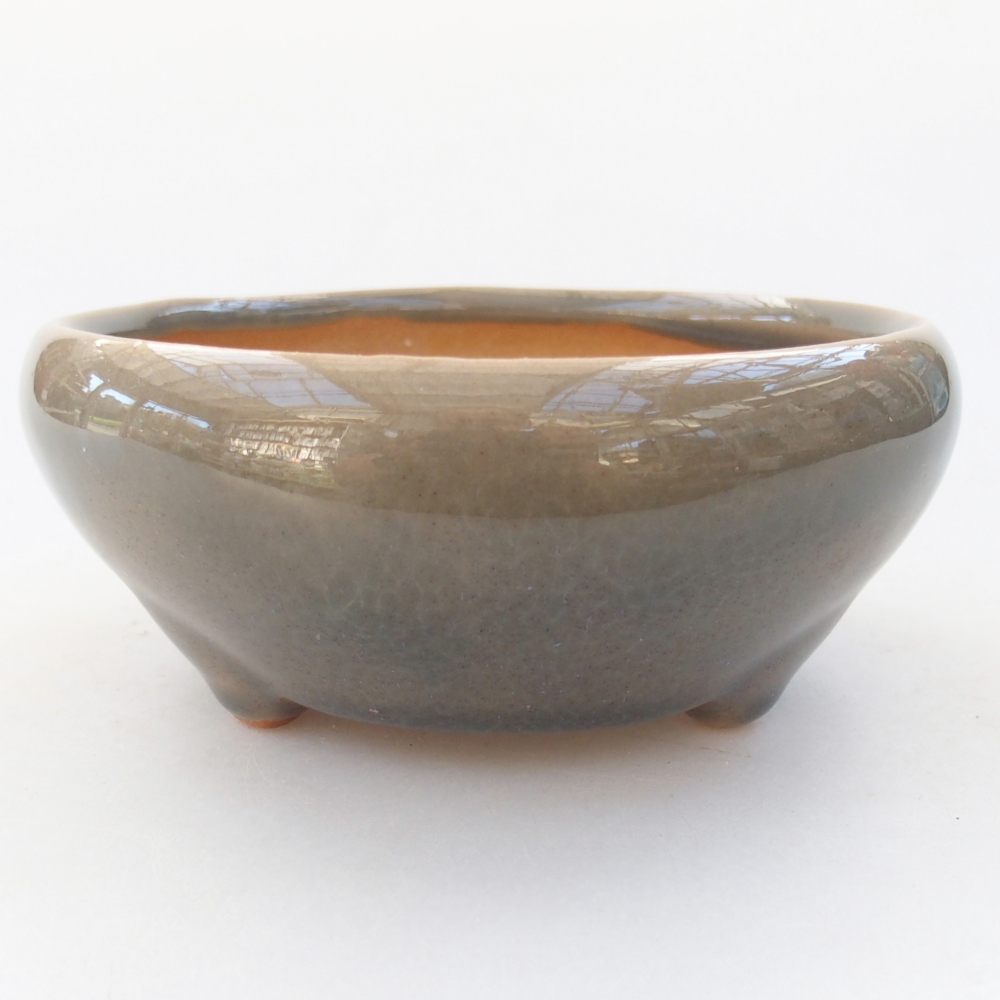 Ceramic bonsai bowl 10 x 10 x 5 cm, grey