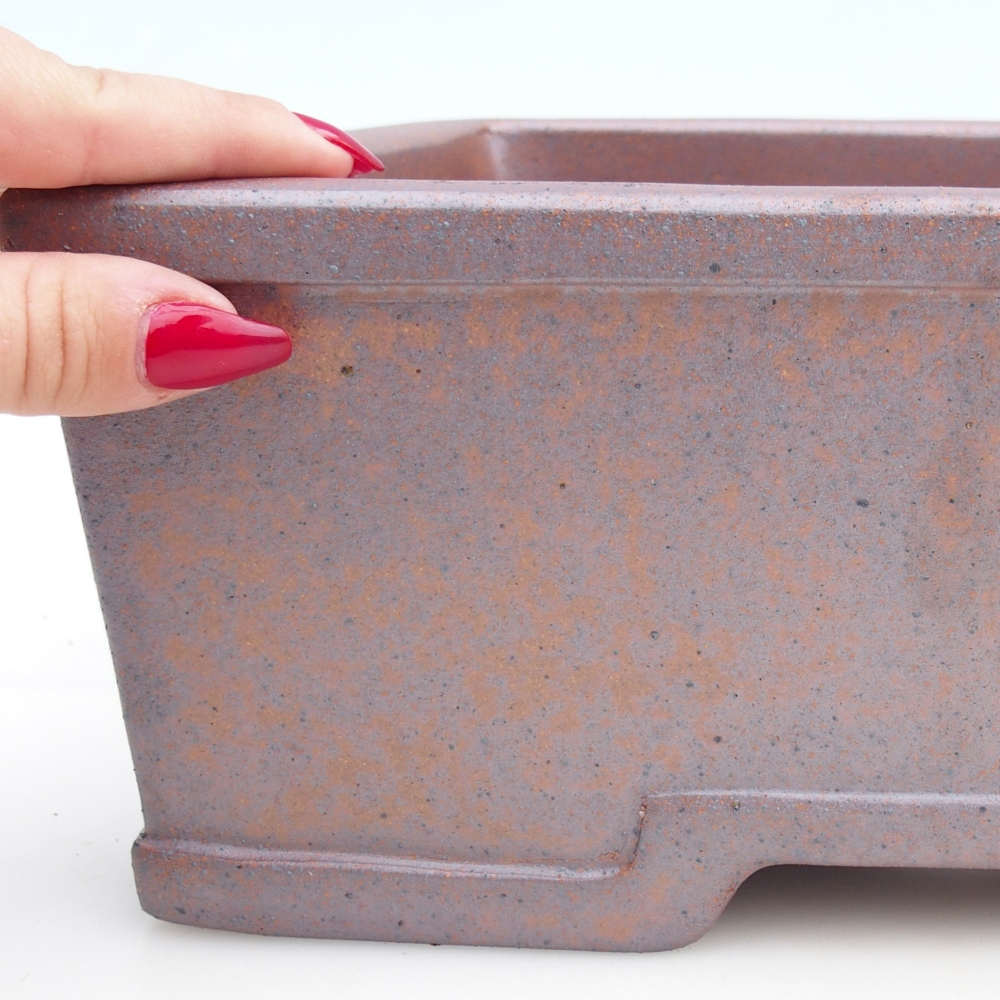 Ceramic bonsai bowl 35,5 x 27 x 11 cm, metal colour