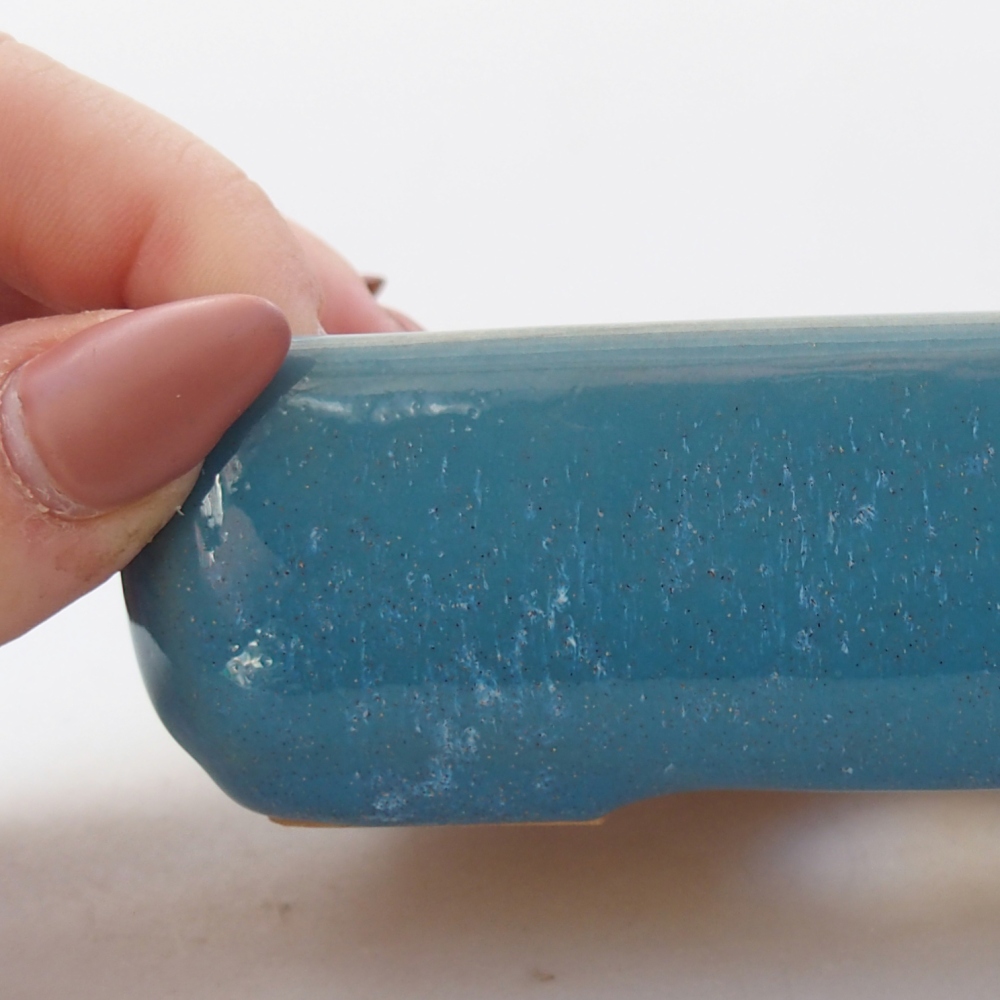 Ceramic bonsai bowl 11,5 x 9 x 3,5 cm, colour blue