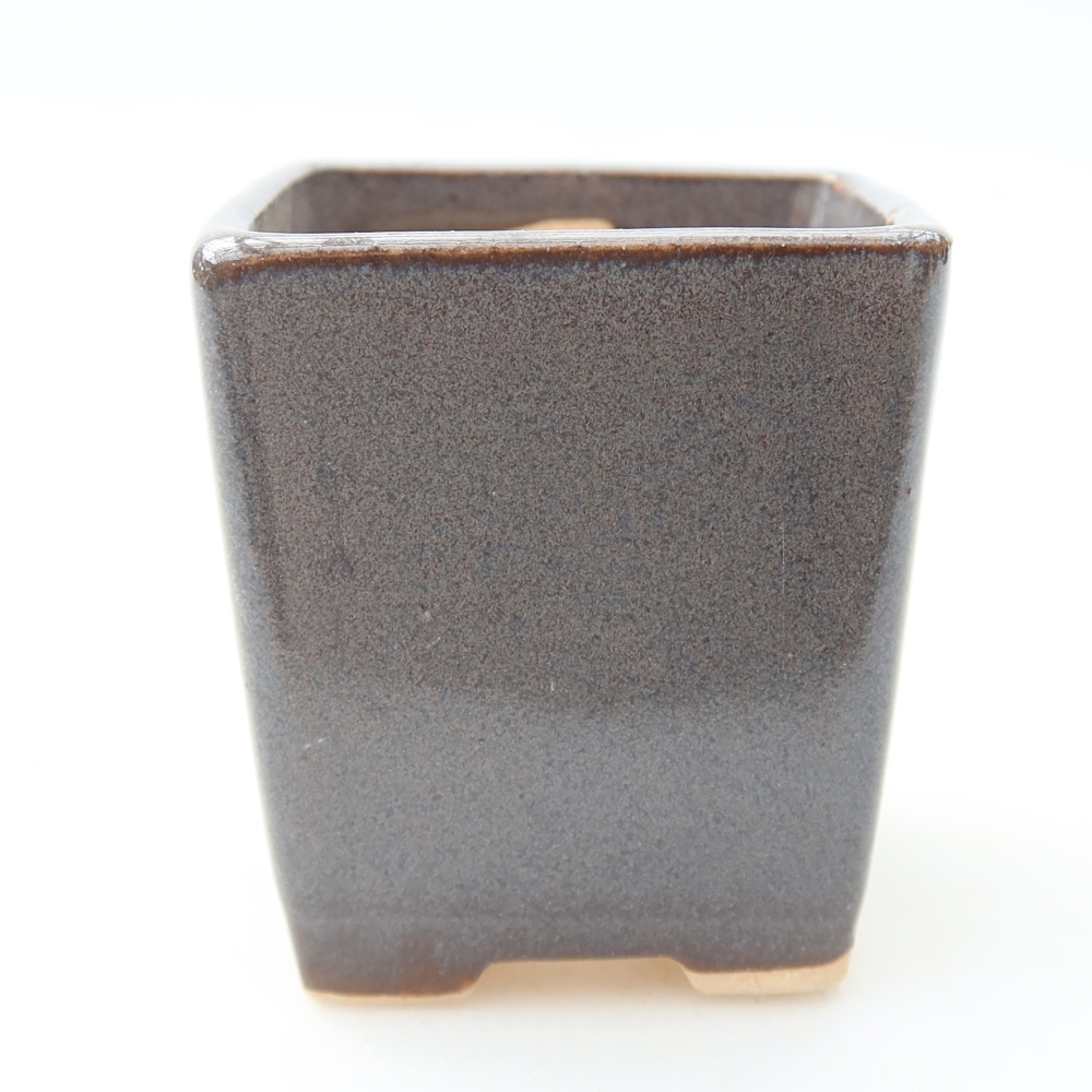 Ceramic bonsai pot, 4.5 x 4.5 x 5 cm, gray