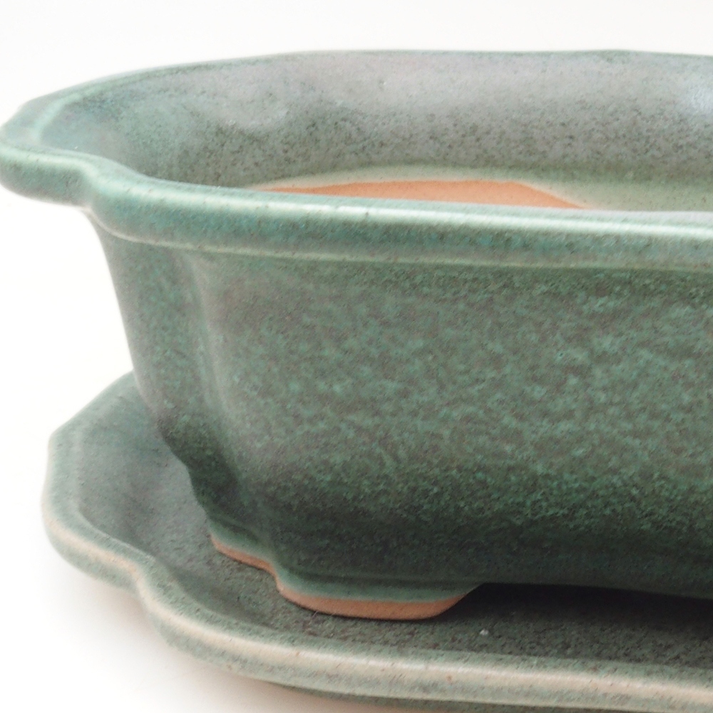 Bonsai bowl + saucer H01 - 12x9x5 cm