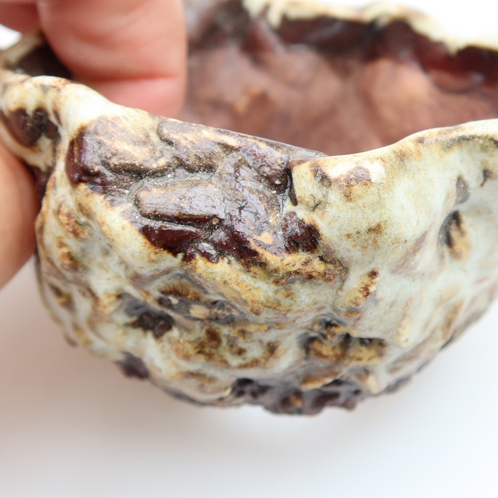 Ceramic Shell, 7 x 7 x 5 cm, brown-white