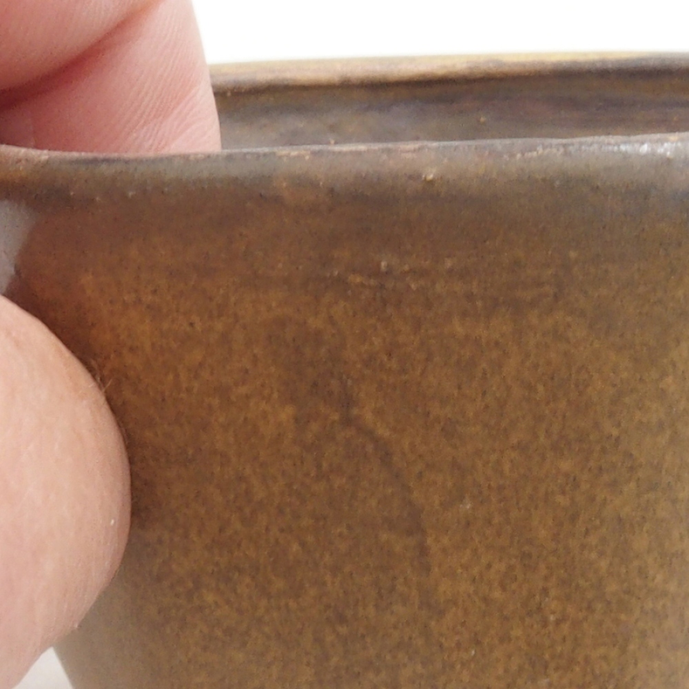 Ceramic bonsai bowl 9 x 7,5 x 3,5 cm, color brown