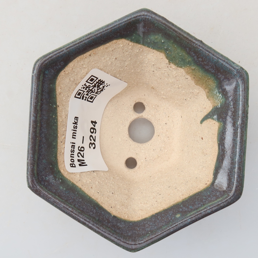 Ceramic bonsai pot, 8 x 7 x 3.5 cm, gray