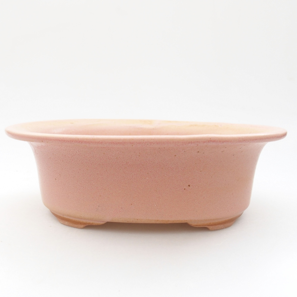 Ceramic bonsai bowl 19,5 x 16 x 6,5 cm, color pink