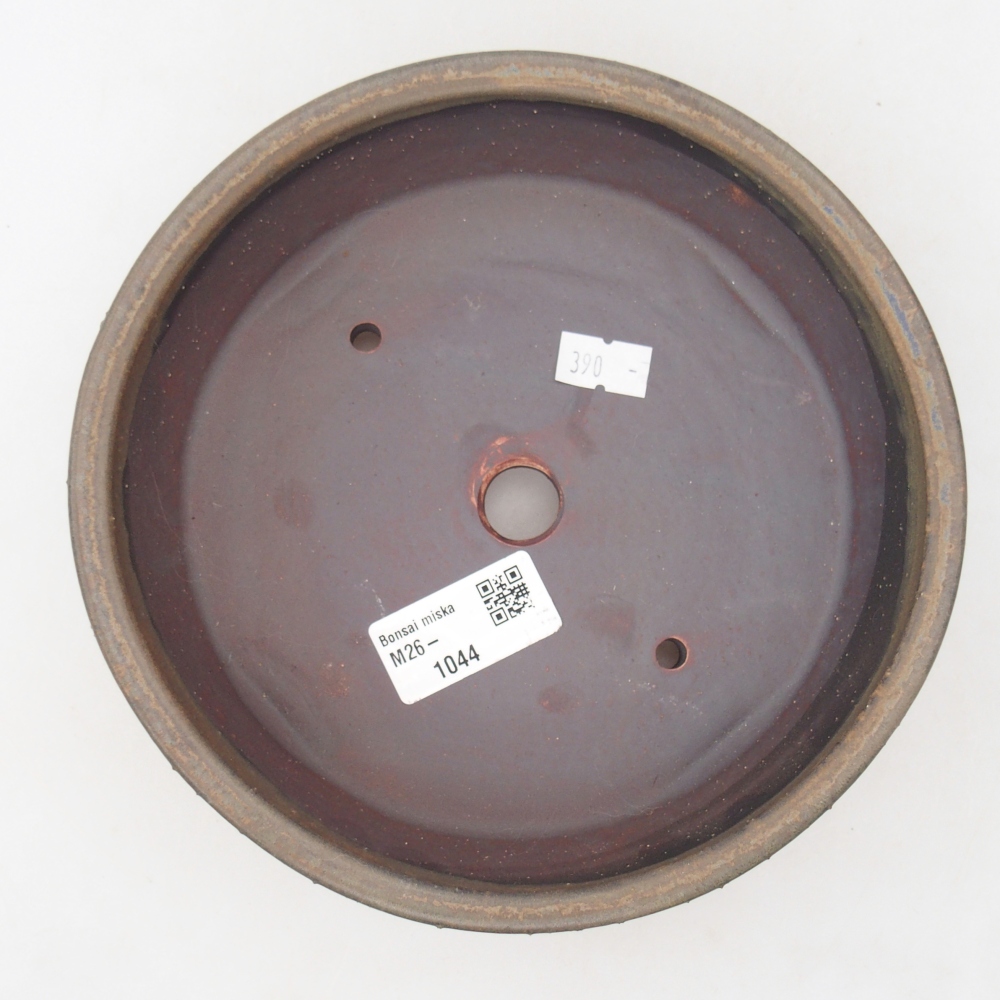 Ceramic bonsai bowl 17,5 x 17,5 x 5 cm, brown