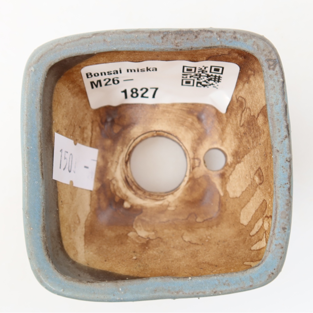 Ceramic bonsai pot, 6 x 6 x 4 cm, blue