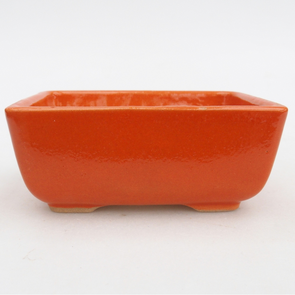 Ceramic bonsai bowl 10,5 x 7,5 x 4,5 cm, orange
