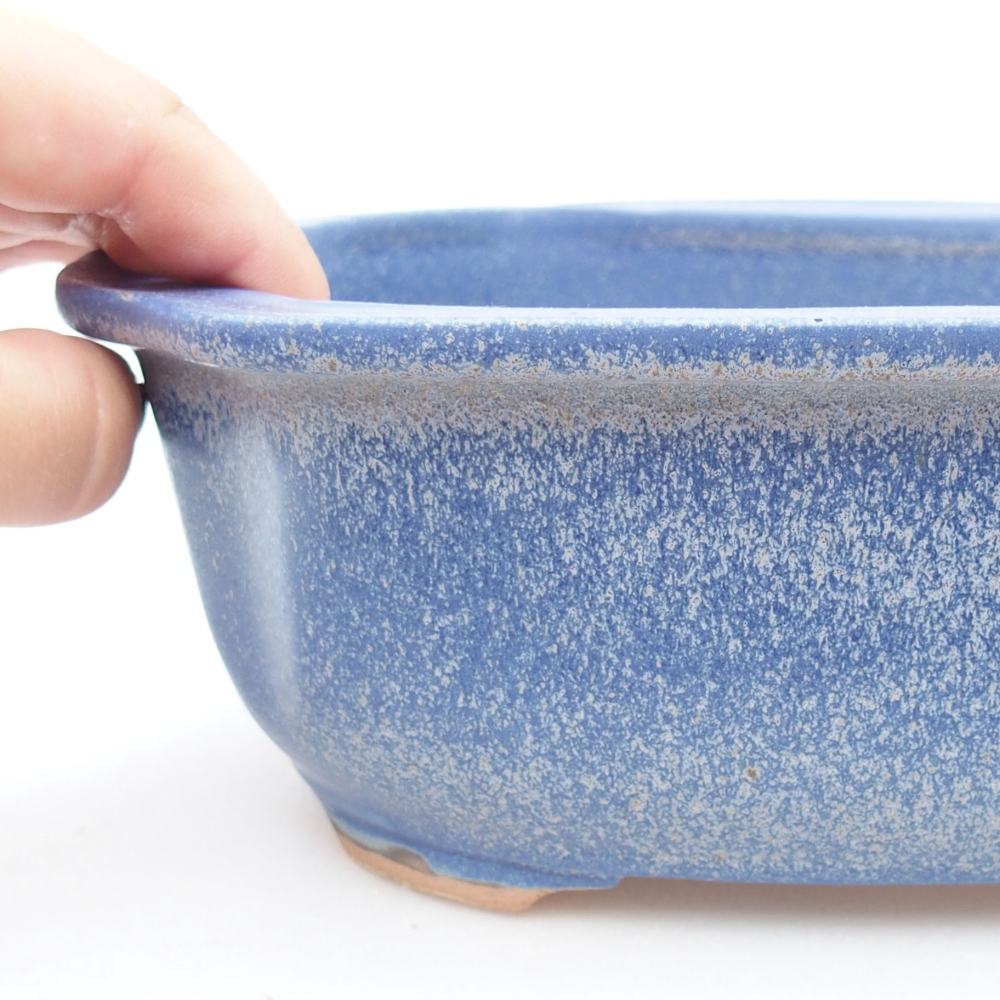 Ceramic bonsai bowl 22,5 x 17,5 x 7,5 cm, color blue