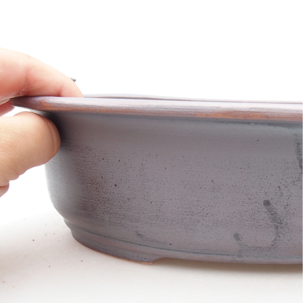 Ceramic bonsai bowl 23 x 19,5 x 7 cm, color metallic