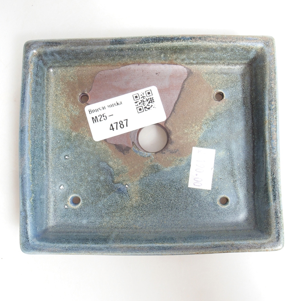 Ceramic bonsai bowl 13 x 11 x 2,5 cm, color gray
