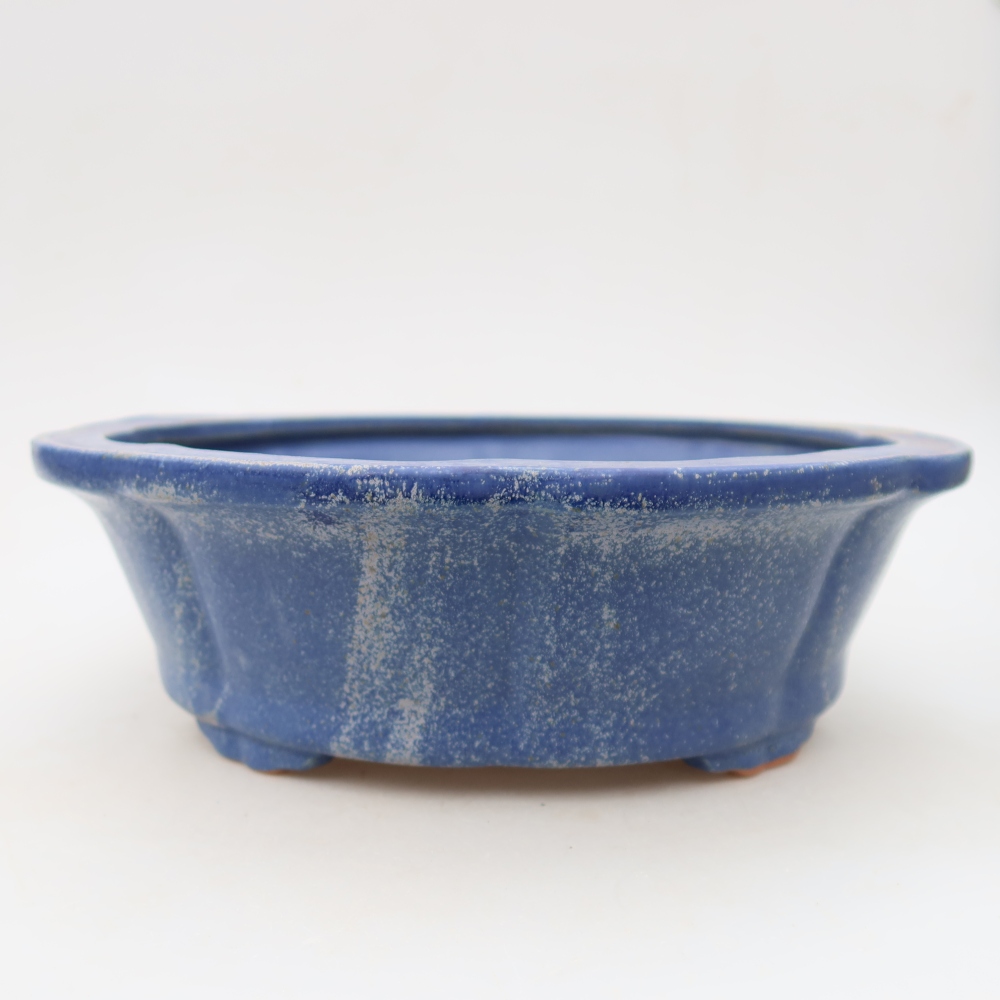 Ceramic bonsai bowl 26,5 x 26,5 x 8,5 cm, colour blue