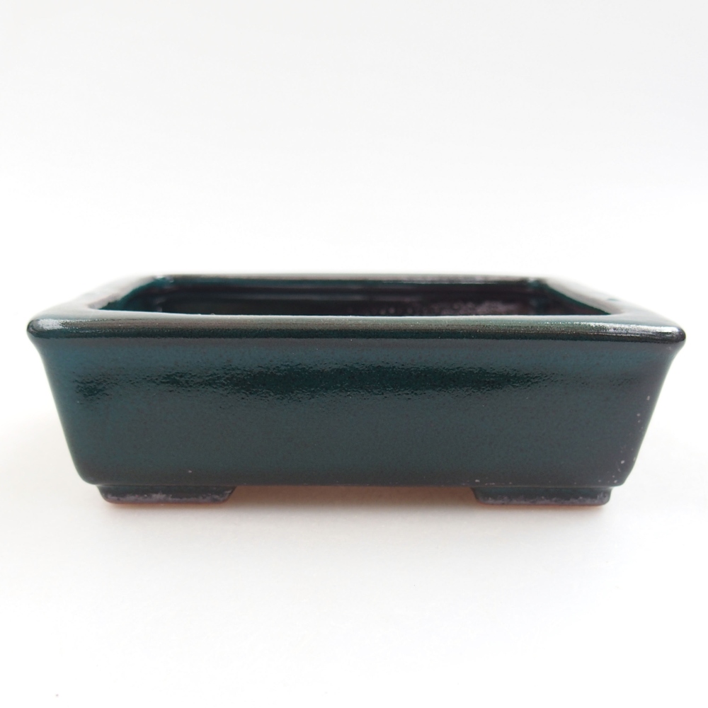 Ceramic bonsai bowl 10,5 x 8,5 x 3,5 cm, color green