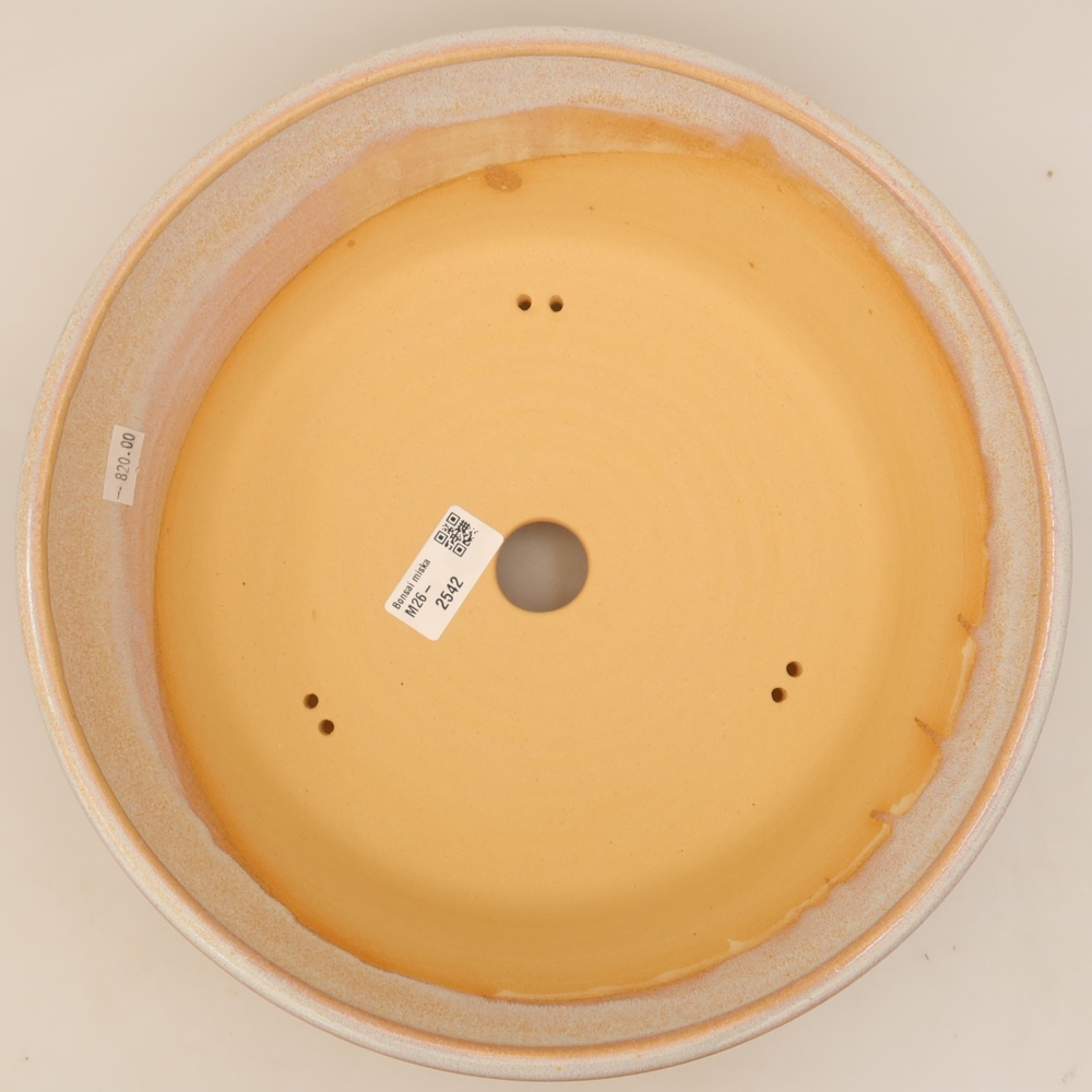Ceramic bonsai pot, 29.5 x 29.5 x 8 cm, beige