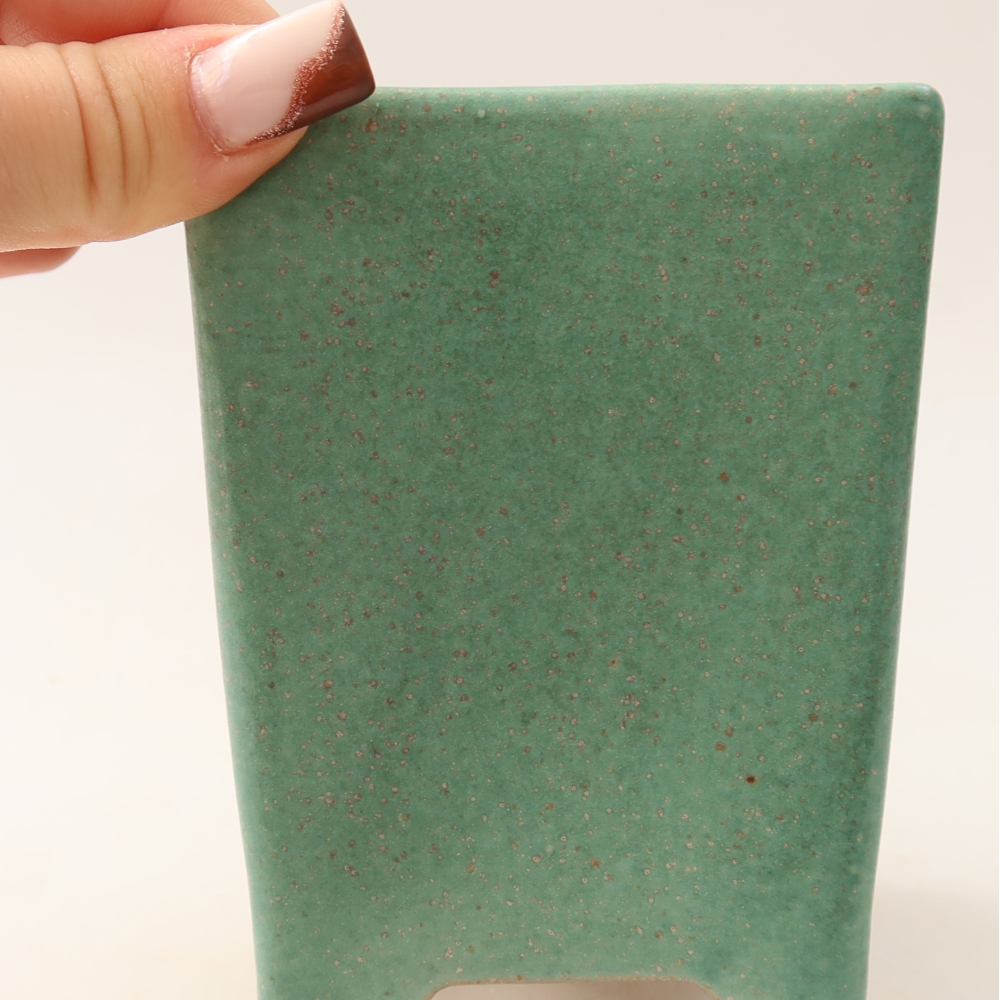 Ceramic bonsai pot, 9 x 9 x 11.5 cm, green