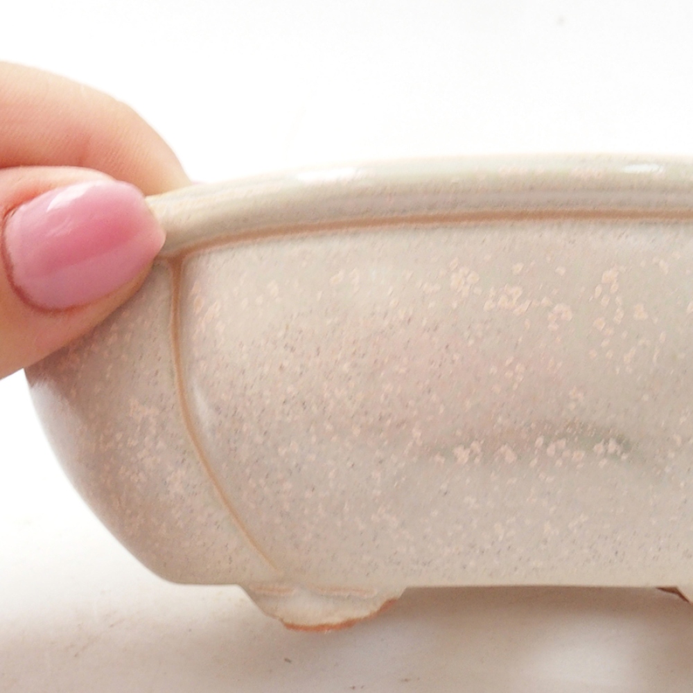 Ceramic bonsai bowl 12,5 x 10 x 4,5 cm, color beige