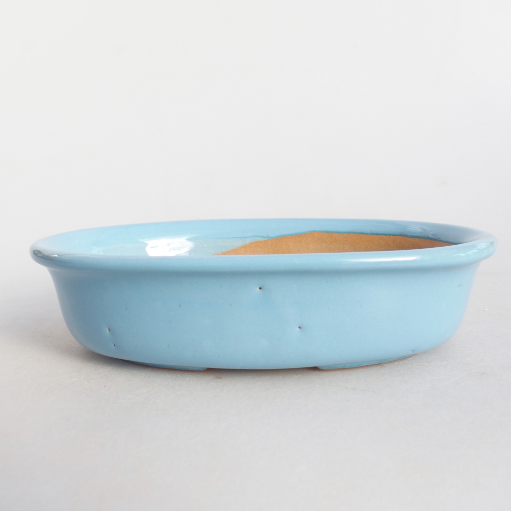 Ceramic bonsai bowl 15 x 10,5 x 3,5 cm, colour blue