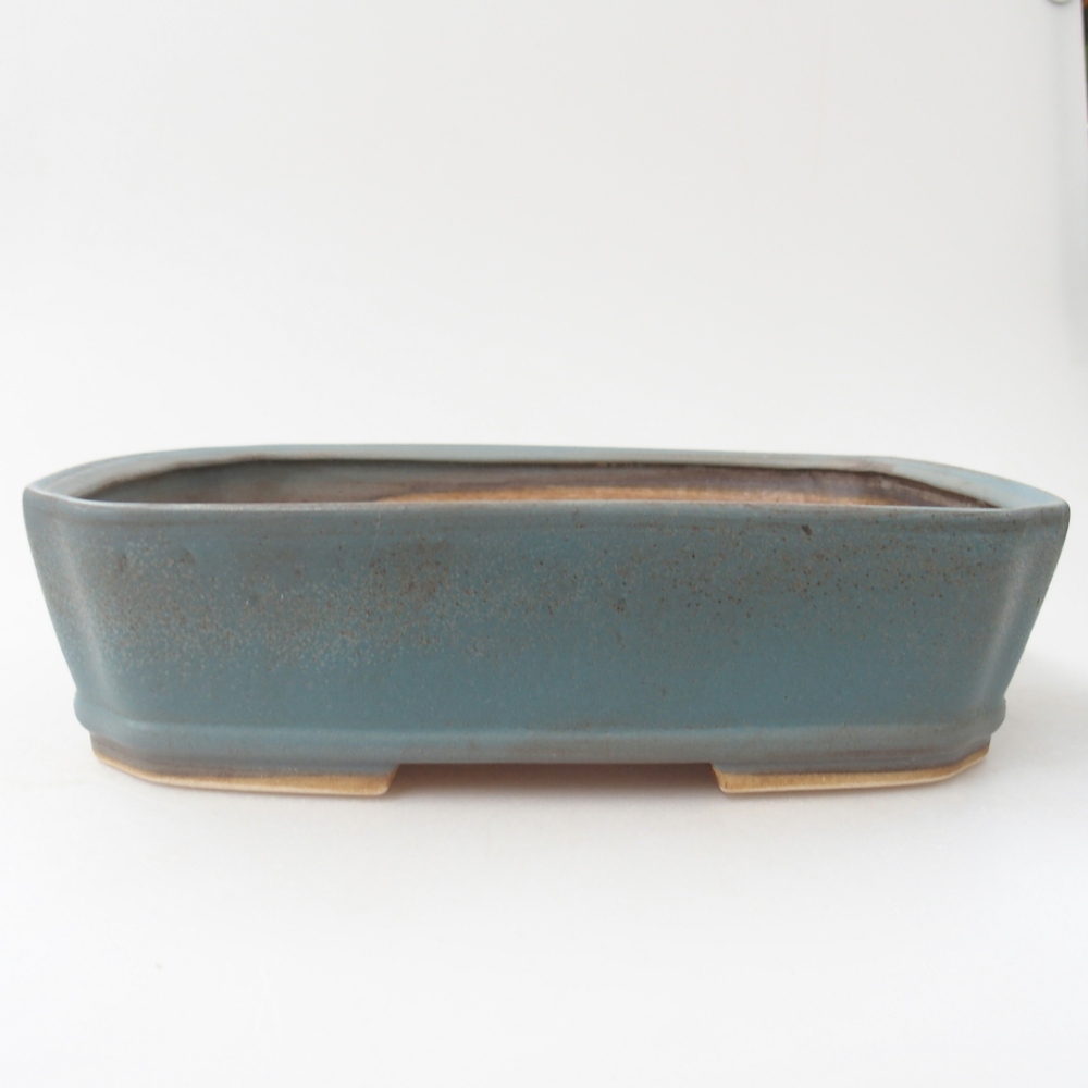 Ceramic bonsai bowl 24,5 x 21,5 x 6,5 cm, colour blue