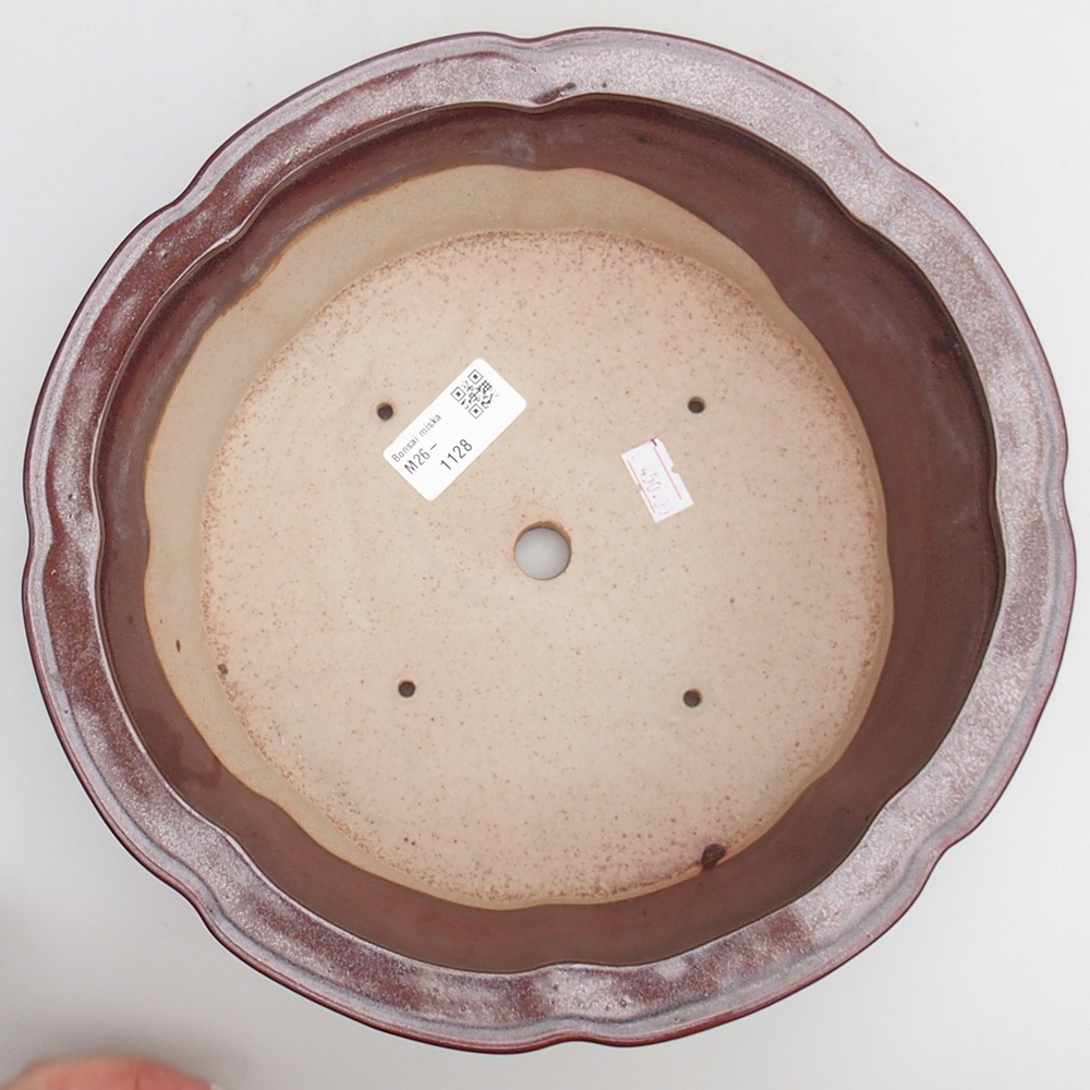 Ceramic bonsai bowl 26 x 26 x 8 cm, burgundy