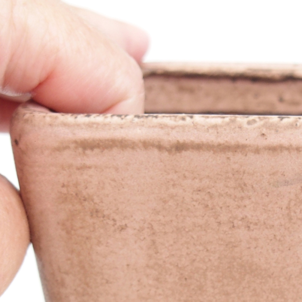 Ceramic bonsai bowl 10 x 10 x 12 cm, pink