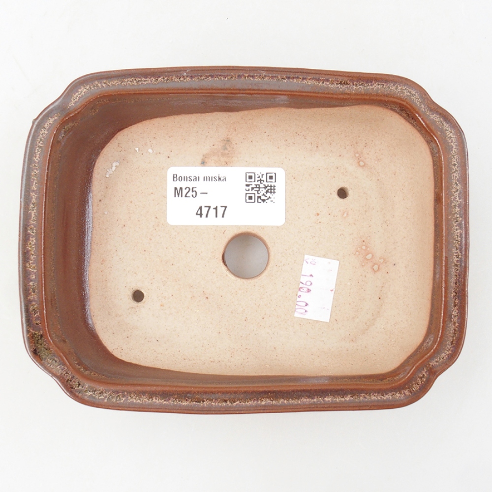 Ceramic bonsai bowl 14 x 11 x 4 cm, color brown