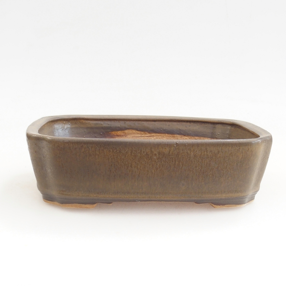 Ceramic bonsai bowl 21 x 18 x 6 cm, brown