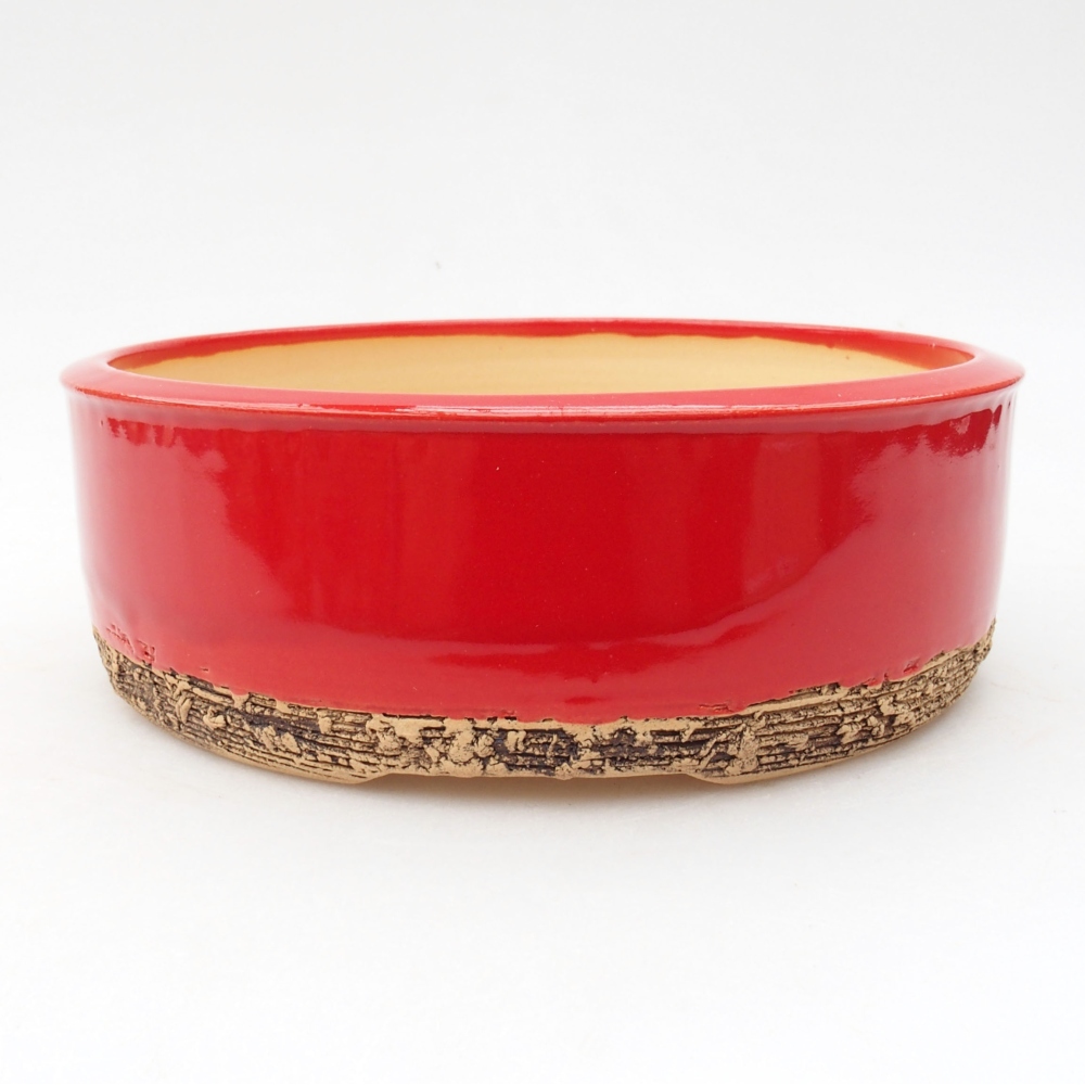 Ceramic bonsai bowl 17 x 17 x 6 cm, color red