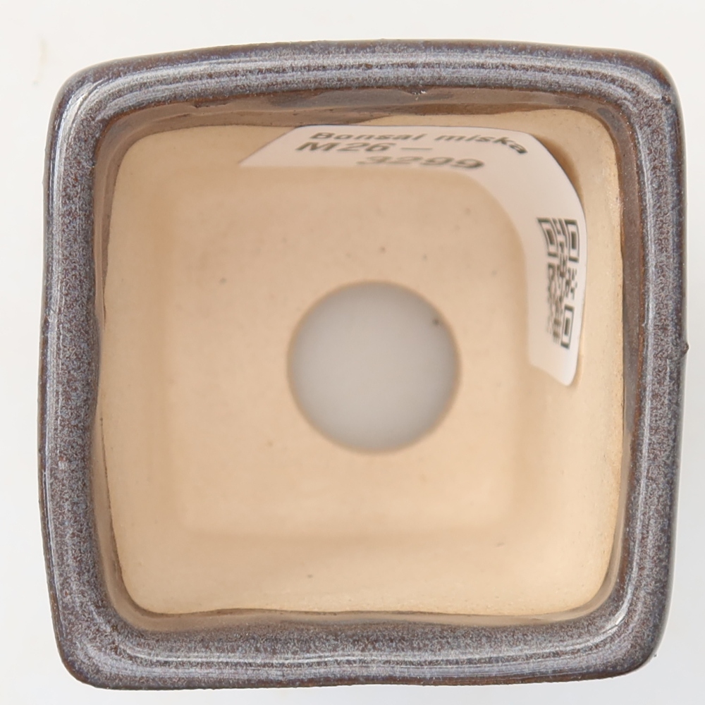 Ceramic bonsai pot, 4.5 x 4.5 x 5 cm, gray