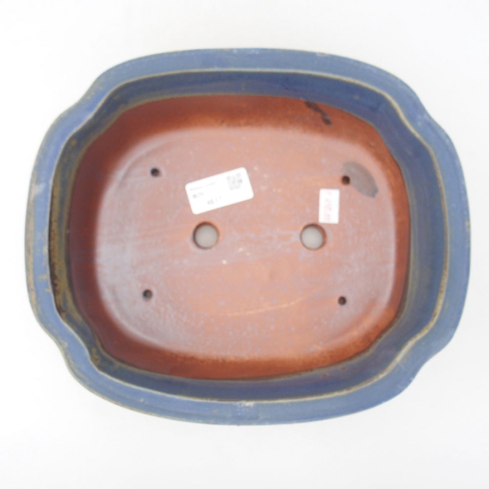 Ceramic bonsai bowl 24,5 x 21 x 7,5 cm, color blue
