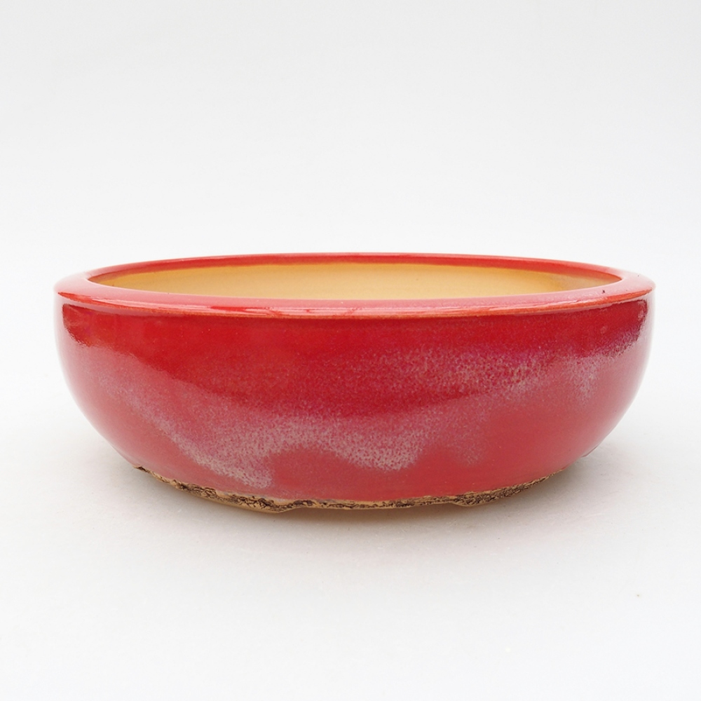 Ceramic bonsai bowl 18 x 18 x 5,5 cm, color red