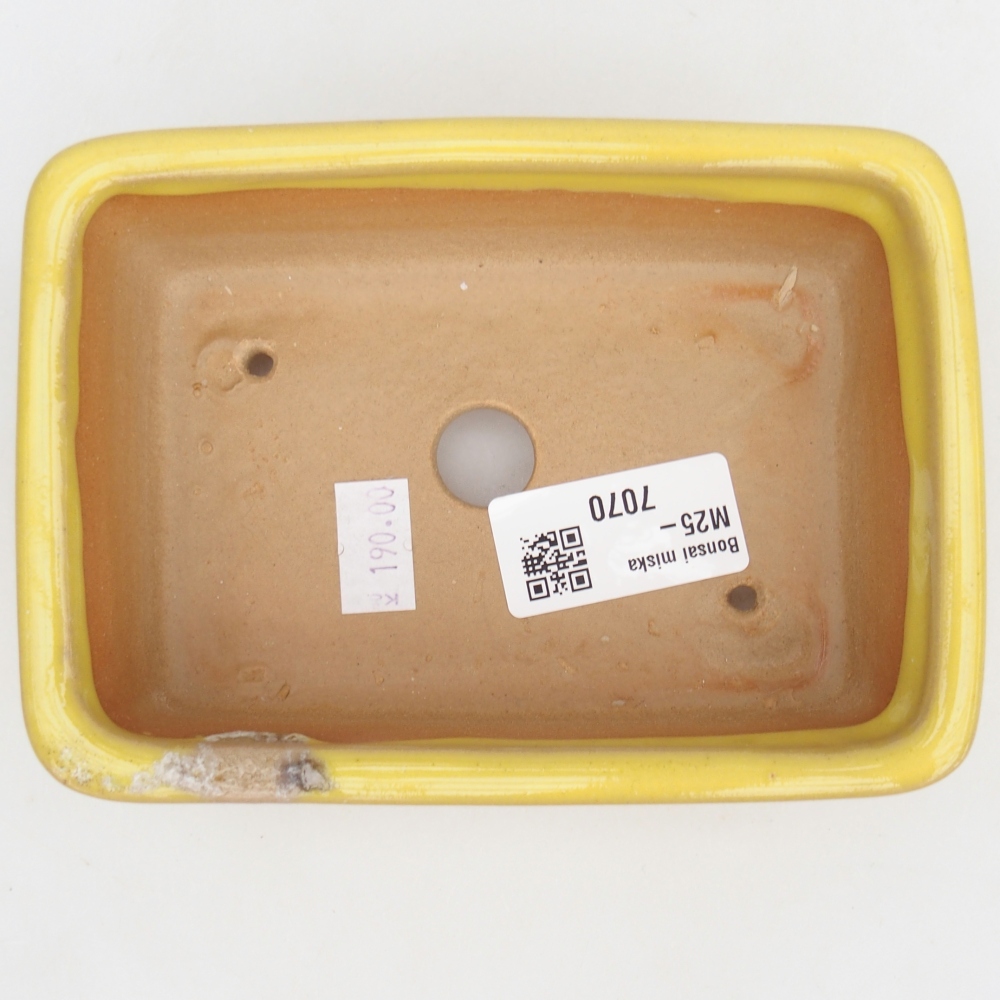 Ceramic bonsai bowl 13,5 x 10 x 4,5 cm, yellow
