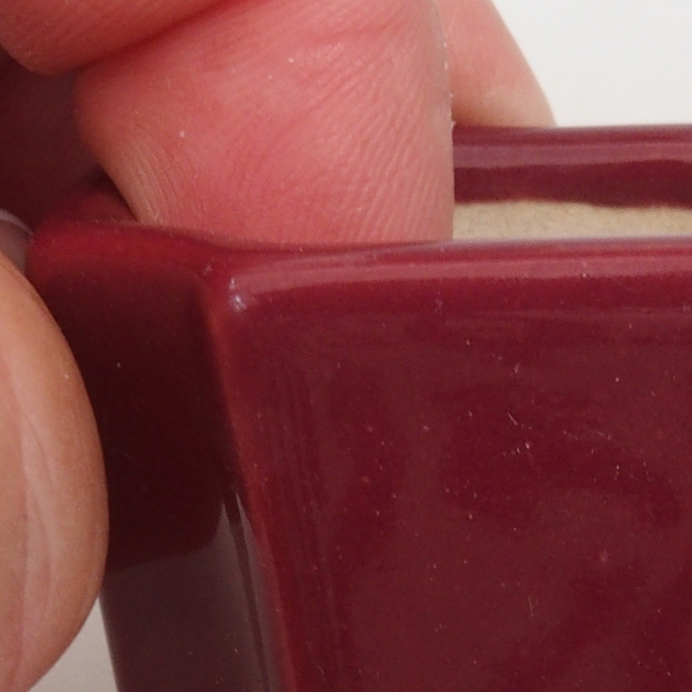 Mini bonsai bowl 4 x 4 x 4 cm, color burgundy