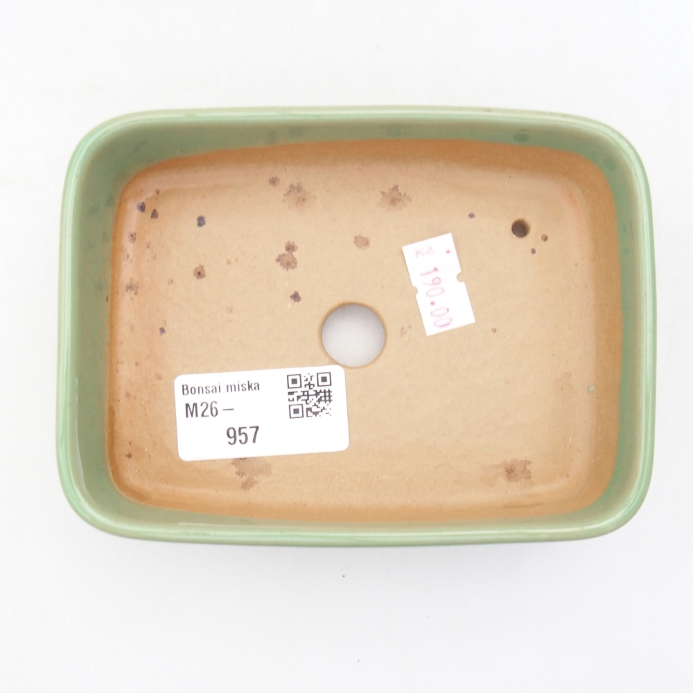 Ceramic bonsai bowl 12,5 x 9 x 3,5 cm, green