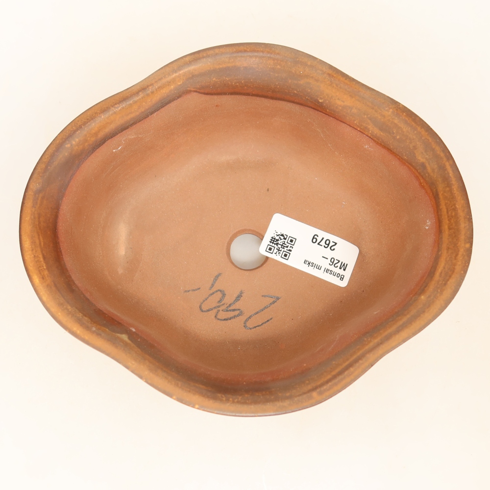 Ceramic Bowl  16.5 x 14.5 x 6 cm, brown