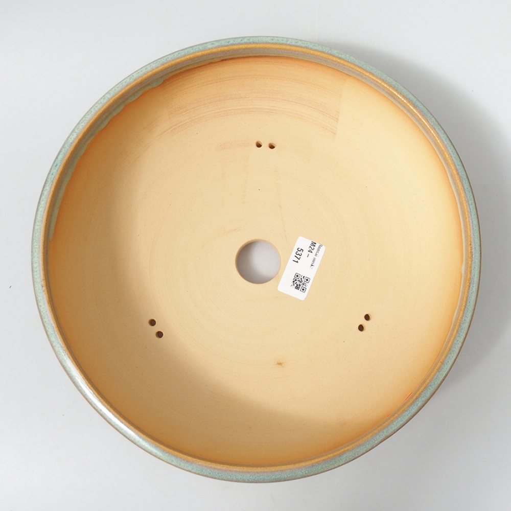 Ceramic bonsai bowl 27 x 27 x 7 cm, color green