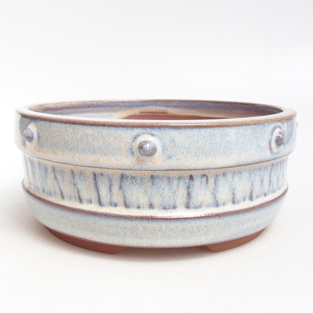 Ceramic bonsai bowl 16 x 16 x 6,5 cm, colour blue