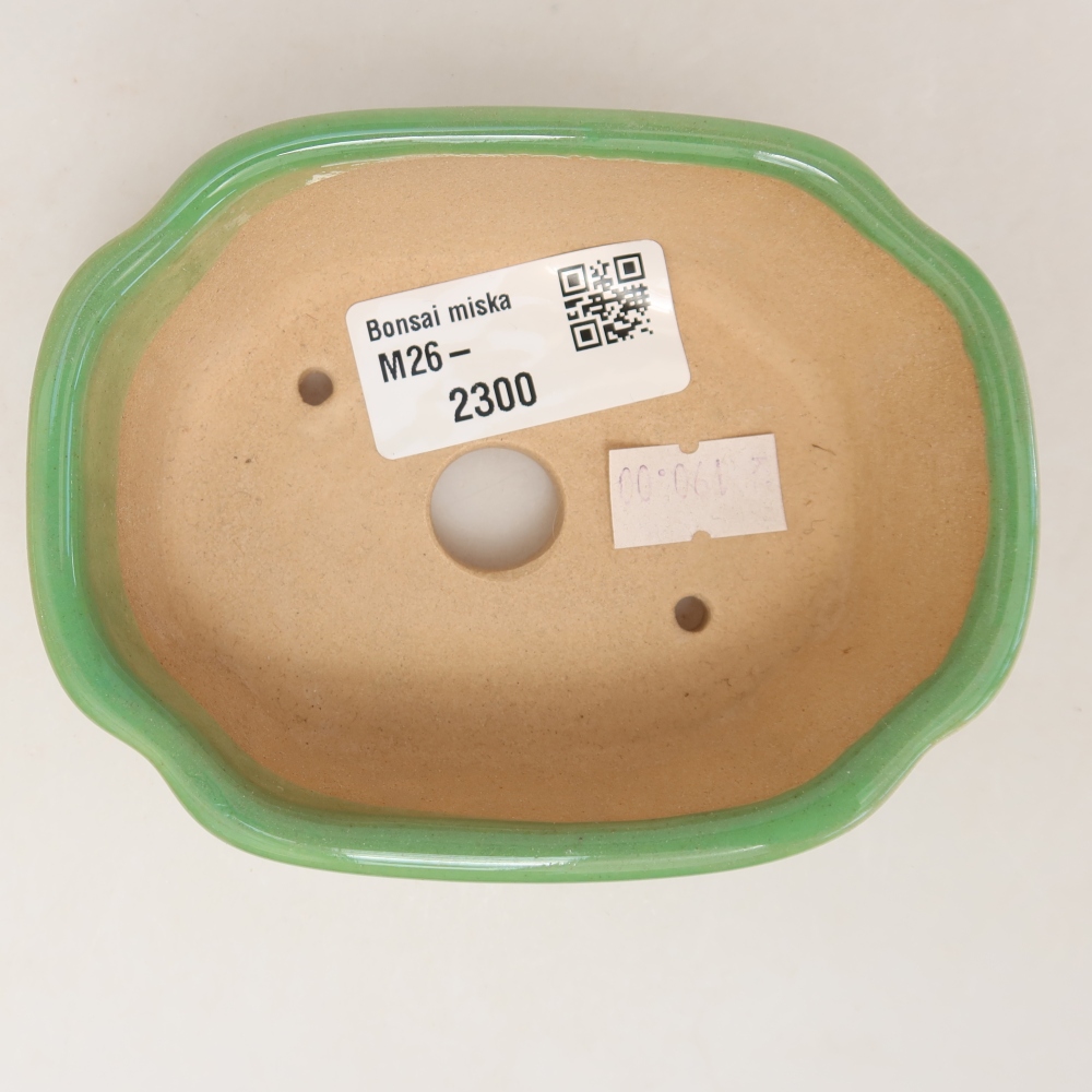 Ceramic bonsai pot, 10.5 x 8 x 4 cm, green
