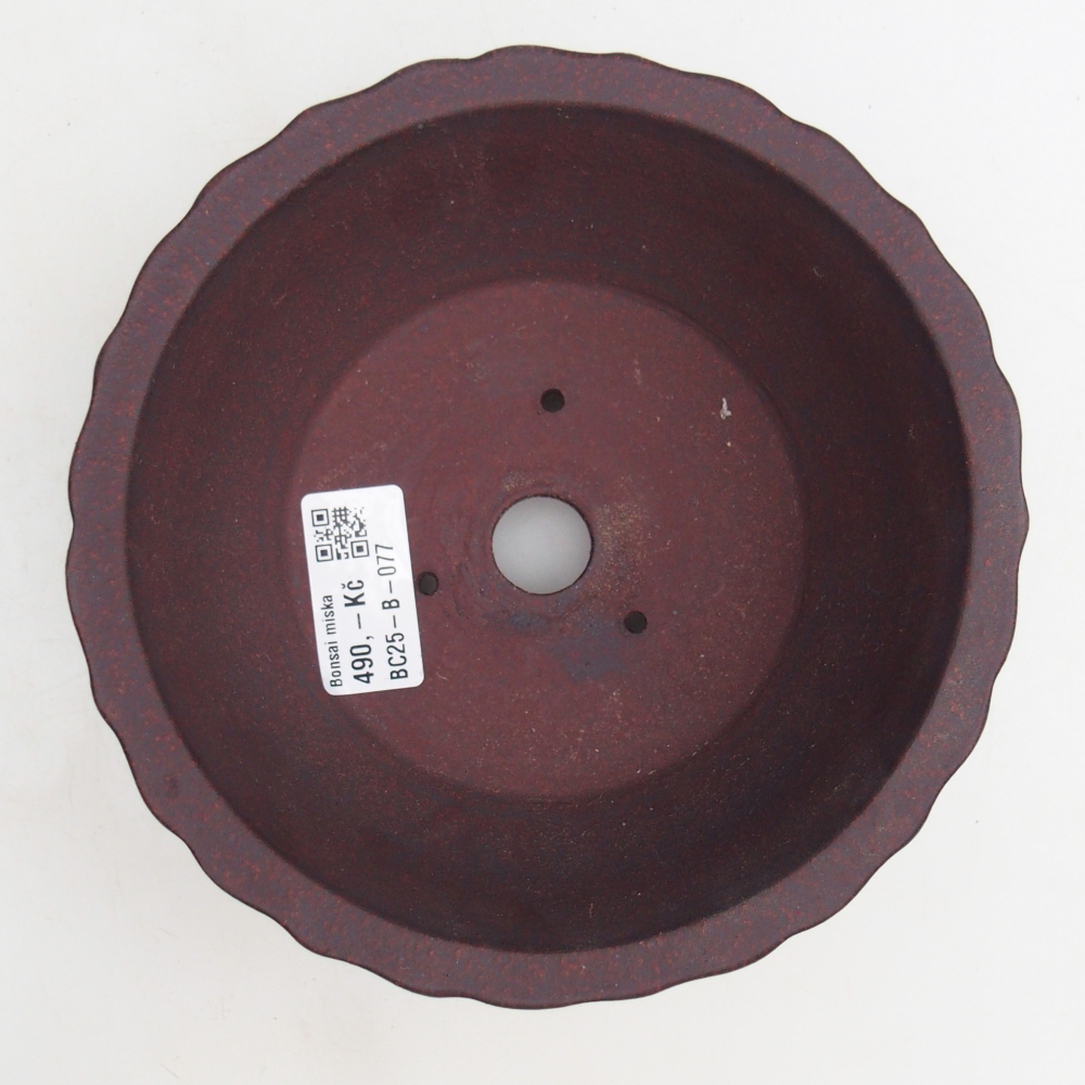 Ceramic bonsai bowl 16 x 16 x 7 cm, brown