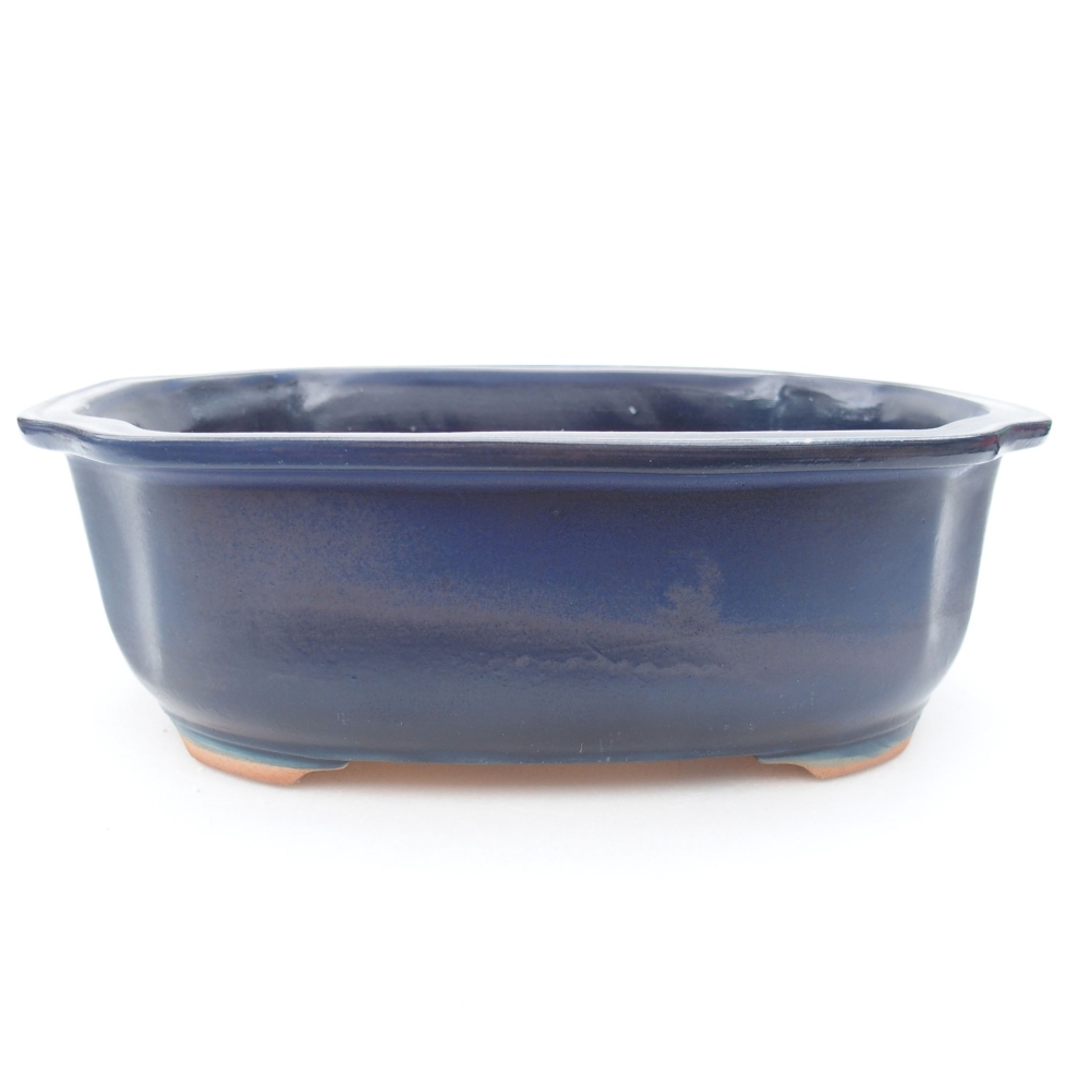 Ceramic bonsai bowl 22,5 x 17,5 x 7,5 cm, color blue