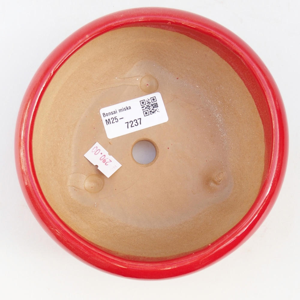 Ceramic bonsai bowl 14,5 x 14,5 x 7 cm, colour red