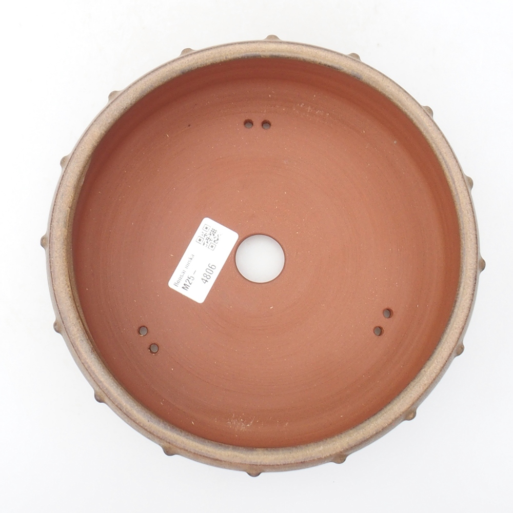 Ceramic bonsai bowl 19 x 19 x 7 cm, brown color