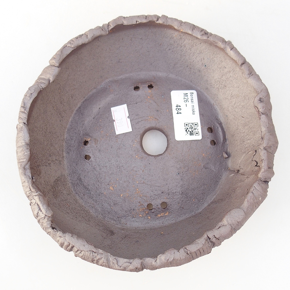 Ceramic bonsai bowl 17 x 17 x 5 cm, metal colour