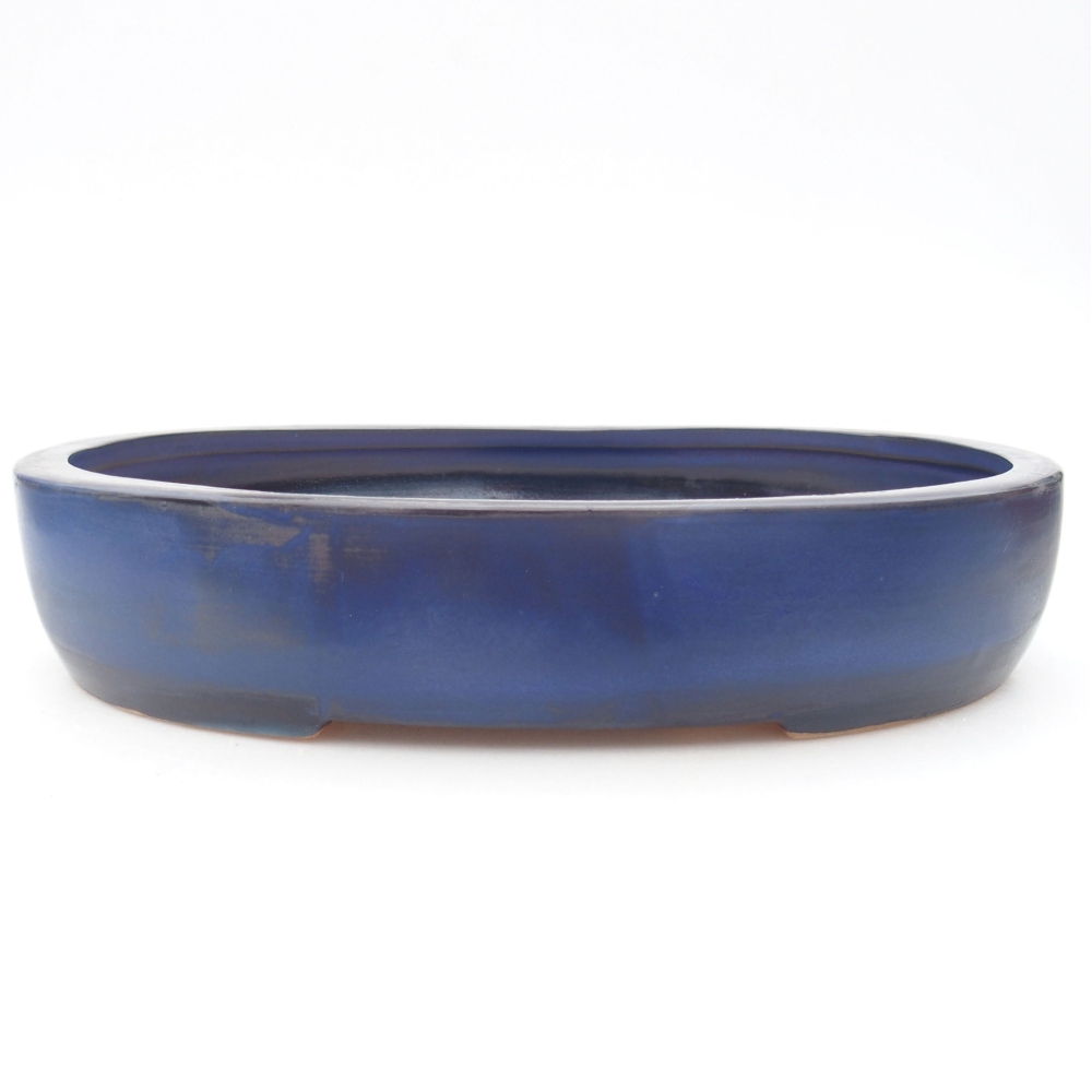 Ceramic bonsai bowl 26,5 x 21 x 5,5 cm, color blue