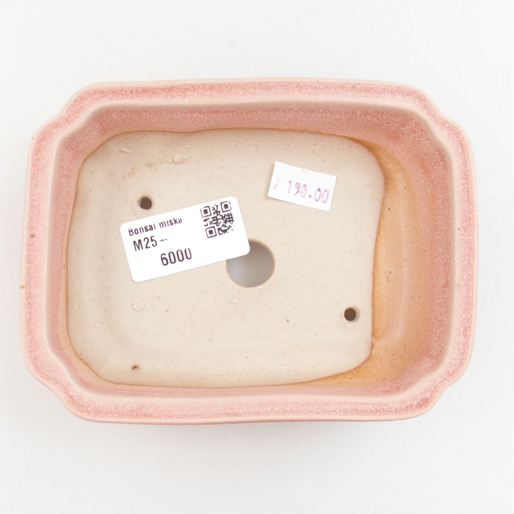 Ceramic bonsai bowl 14 x 10,5 x 4 cm, color pink