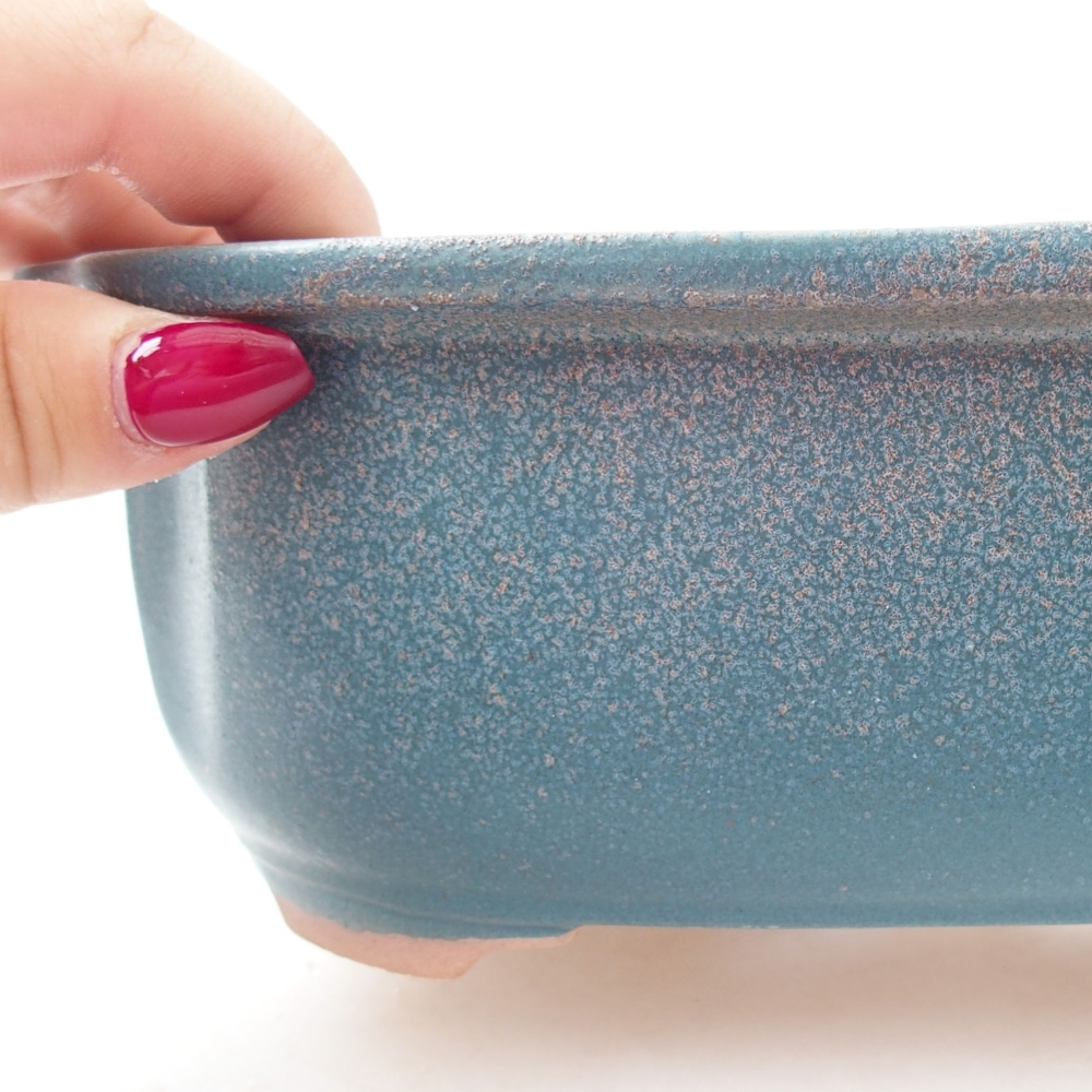 Ceramic bonsai bowl 22 x 18 x 7 cm, color blue