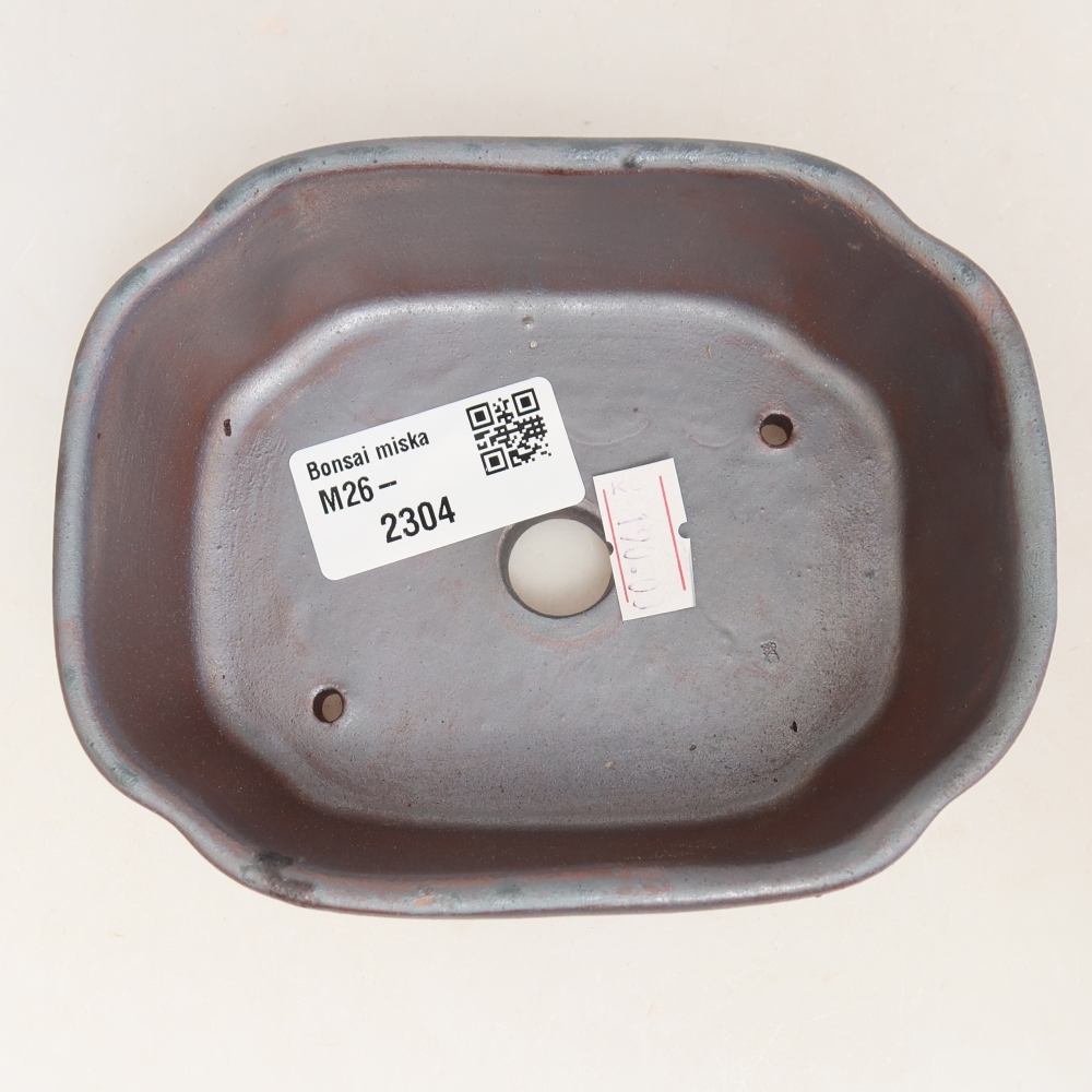 Ceramic bonsai pot, 12.5 x 10 x 4.5 cm, metallic color