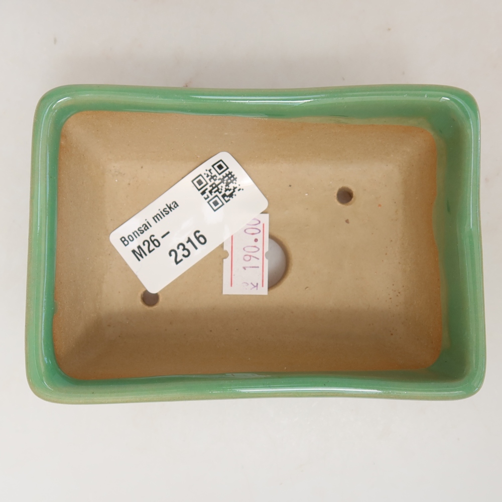 Ceramic bonsai pot, 10.5 x 7 x 4.5 cm, yellow