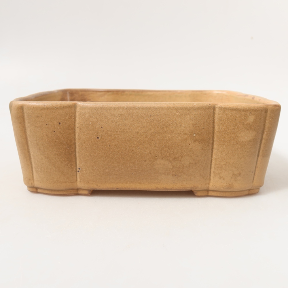 Ceramic bonsai pot, 20.5 x 17.5 x 7 cm, beige